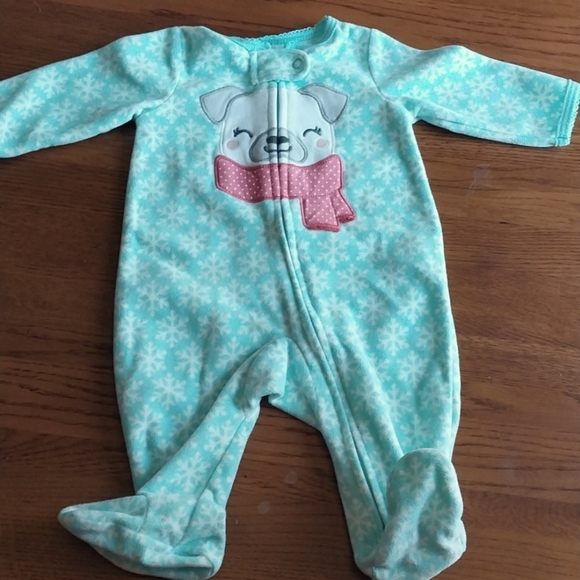 3 Winter themed Carter's Fleece Pajamas. 3m - Picture 9 of 12